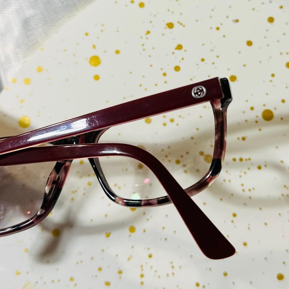 Gucci glasses eyeglasses designer luxury fashion authentic brown red gg logo - Picture 4 of 13